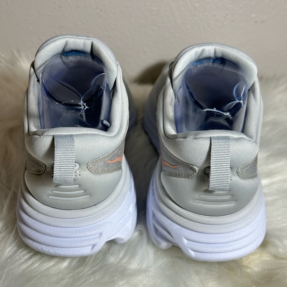 HOKA Bondi 8 White Trainers White Sneakers Size 9B - Picture 11 of 14